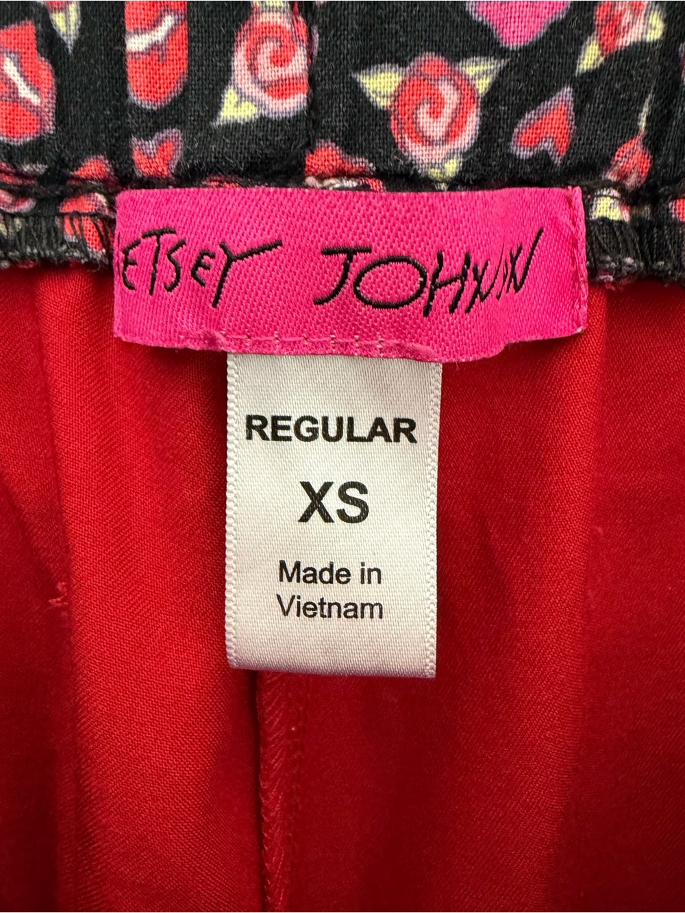 Betsey Johnson Scrub Medical Pants Drawstring Stretch Waist Women Sz XS Red - Picture 12 of 13